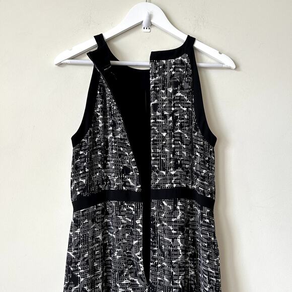 White House Black Market Printed Maxi Dress Size 8 Slit Flowy Romantic Long - Picture 7 of 12